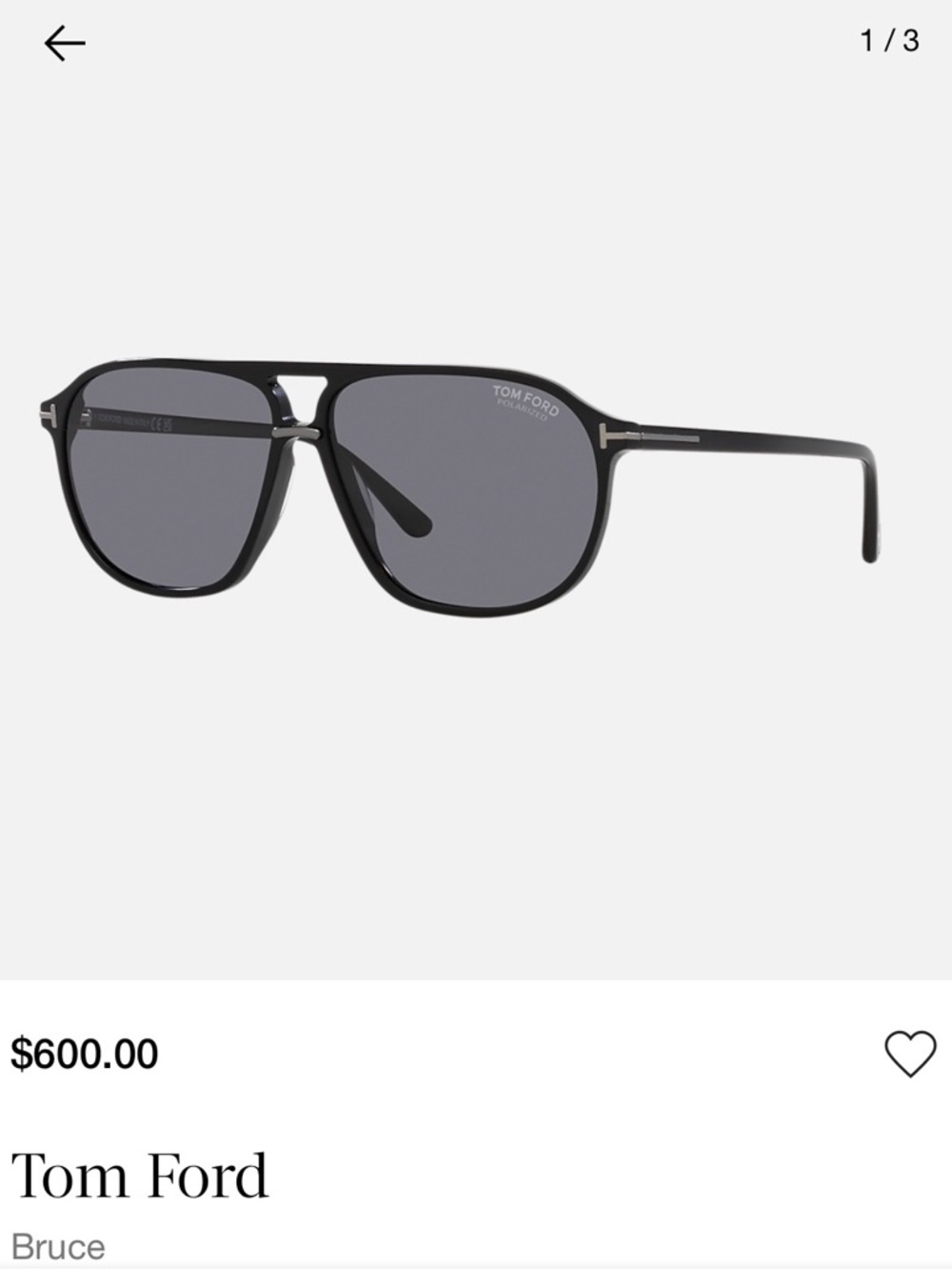 Tom Ford Men’s Aviator Sunglasses with Case